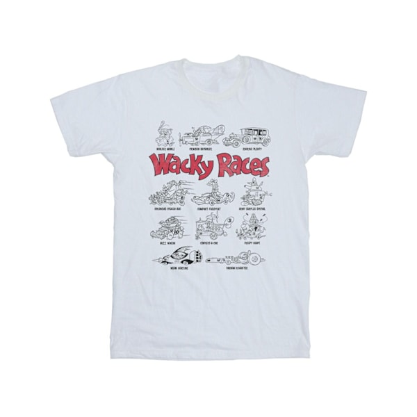 Wacky Races Herr Car Lineup T-Shirt 5XL Vit White 5XL