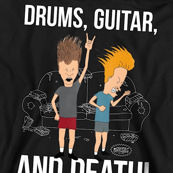 Beavis & Butthead Unisex Vuxen Trummor Gitarr & Död Sweatshirt Black XL