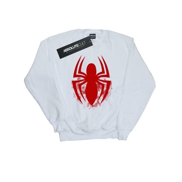 Marvel Pojkar Spider-Man Logotyp Emblem Tröja 9-11 År Vit White 9-11 Years