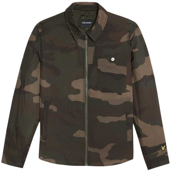 Lyle & Scott Herr Camo Bomullsöverskjorta L Oliv Olive L