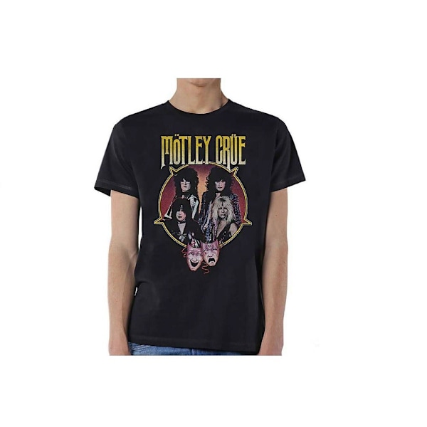 Motley Crue Unisex Adult Theatre Pentagram T-Shirt L Svart Black L
