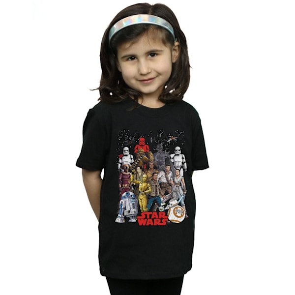 Star Wars Girls The Rise Of Skywalker Karaktär Collage Bomull Black 9-11 Years