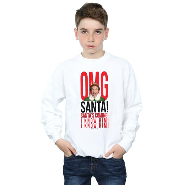 Elf Boys OMG Santa I Know Him Tröja 9-11 År Vit White 9-11 Years