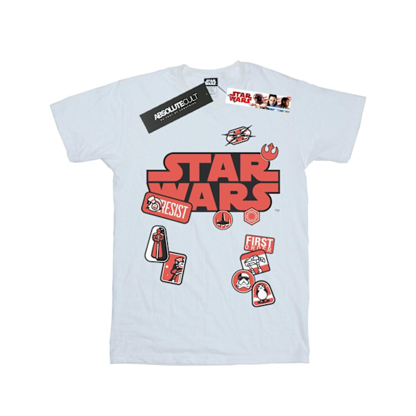 Star Wars Boys The Last Jedi Badges T-Shirt 5-6 år Vit White 5-6 Years