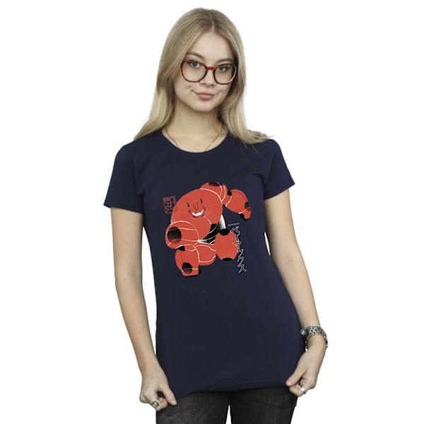 Disney Dam/Kvinnor Big Hero 6 Baymax Suite Pose Bomull T-Shir Navy Blue M