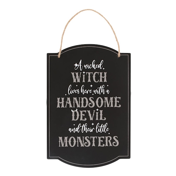 Something Different Wicked Witch Family Hängande Skylt En Storlek B Black/White One Size