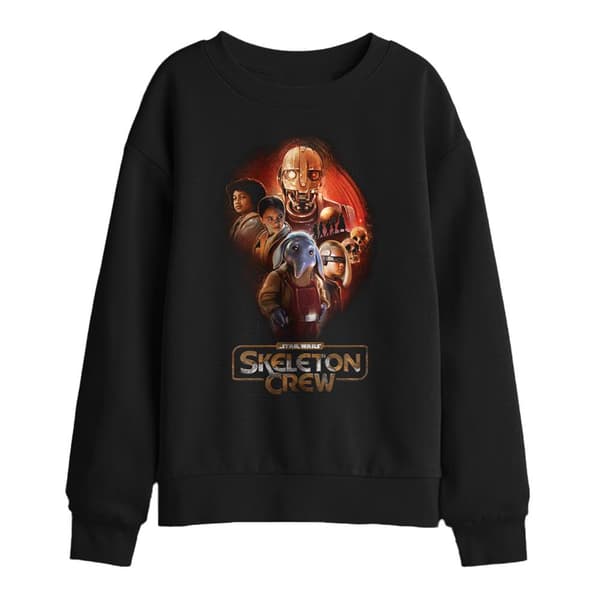 Star Wars: Skeleton Crew Barn/Barn Skeleton Group Sweatshirt Black 7-8 Years