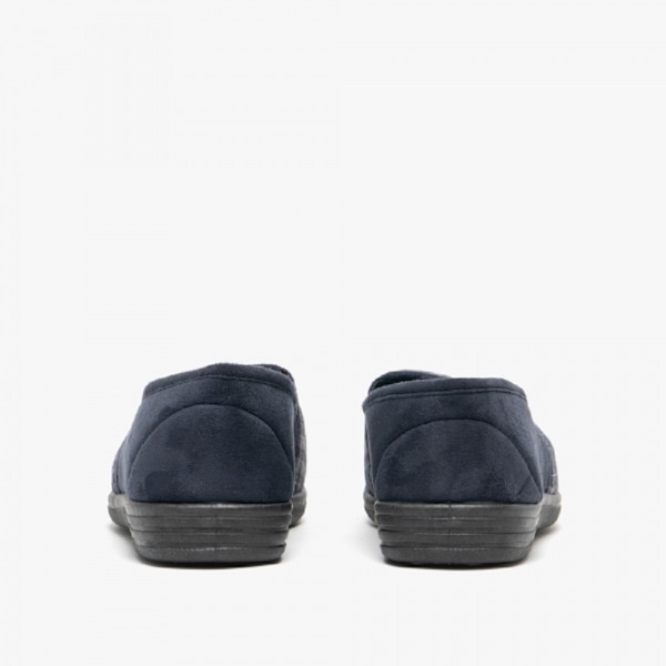 Zedzzz herr Harley Check filt manschett tofflor 11 UK marinblå/C Navy Blue/Check 11 UK