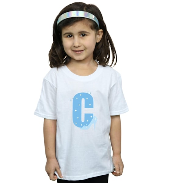 Disney Girls Alphabet C Is For Cinderella Bomull T-Shirt 7-8 År White 7-8 Years