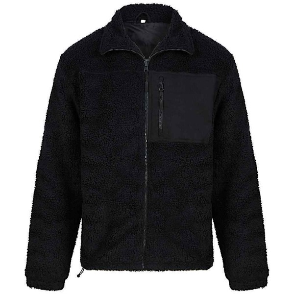 Front Row Unisex Vuxen Sherpa Återvunnen Fleece Jacka S Svart Black S