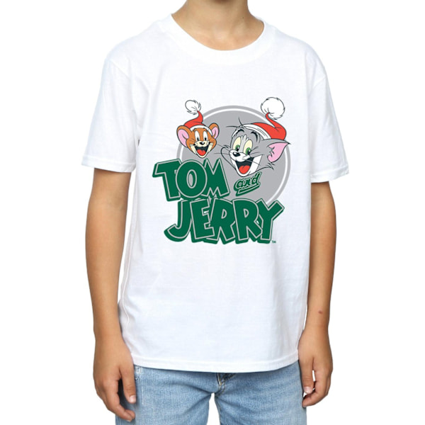 Tom och Jerry Pojkar Julhälsningar T-shirt 12-13 år Vit White 12-13 Years