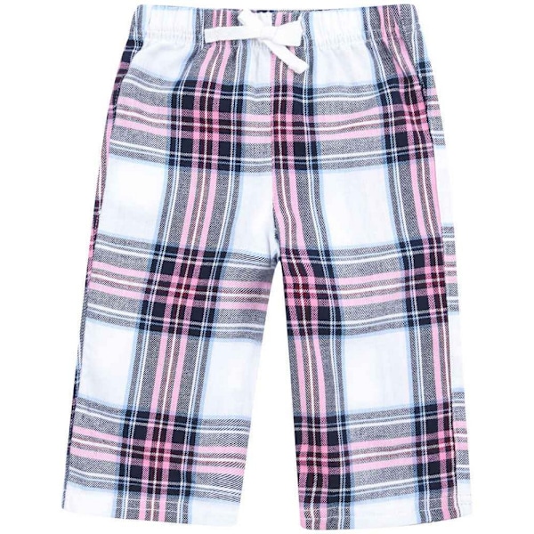 Larkwood Baby Tartan Lounge Pants 18-24 Månader Vit/Rosa White/Pink 18-24 Months