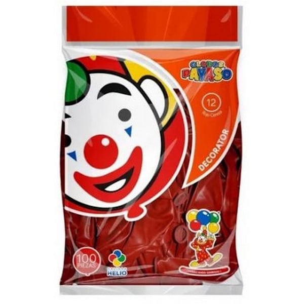 Globos Latex Plain Balloons (Förpackning om 100) 12 tum Röd Red 12in