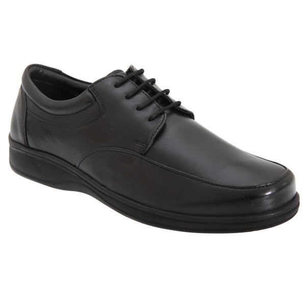 Roamers Mens Super Soft Leather 4 Eye Lightweight Tie Shoes 9 U Black 9 UK