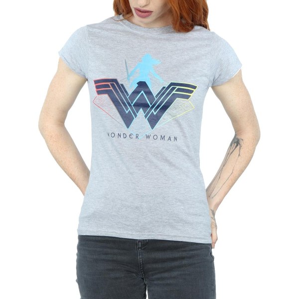 DC Comics Dam/Dam Wonder Woman Warrior Logotyp bomull T-Shir Sports Grey L