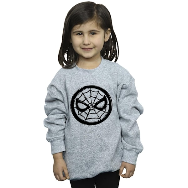 Marvel Girls Spider-Man Bröstlogga Sweatshirt 3-4 År Sport Sports Grey 3-4 Years