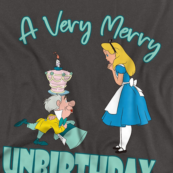 Alice i Underlandet Unisex Vuxen Mycket Glatt Ofödelsedag Till Mig T-shirt Charcoal L