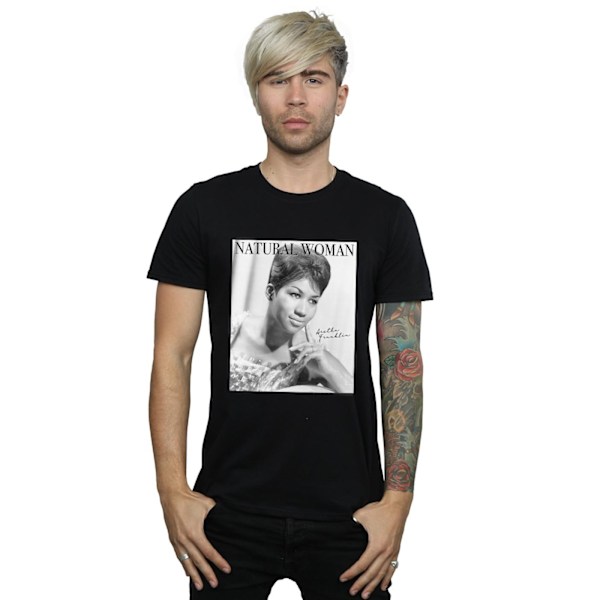 Aretha Franklin Natural Woman T-shirt för män, 4XL, svart Black 4XL