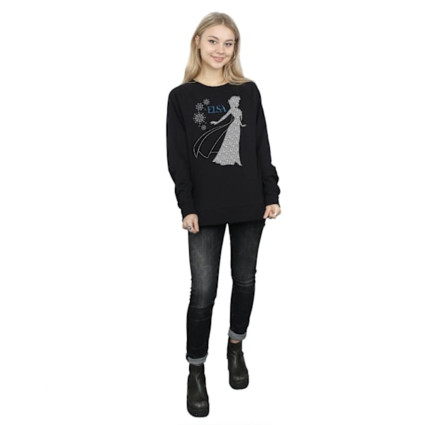 Disney Dam/Damer Frozen Elsa Jul Silhouette Sweatshirt Black M