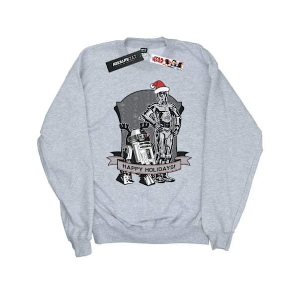 Star Wars Herr C-3PO och R2-D2 Jul Sweatshirt 3X Sports Grey 3XL