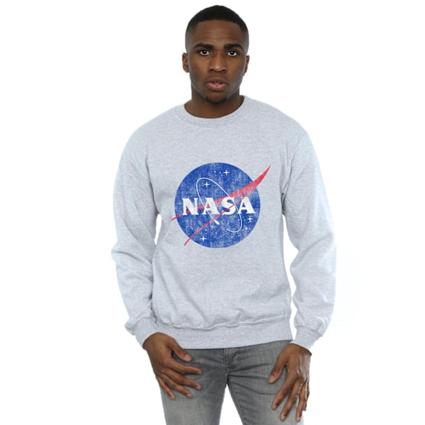 NASA Classic Insignia Logo Distressed Sweatshirt XXL Sport Sports Grey XXL