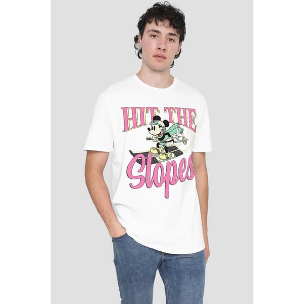 Disney Herr Hit The Slopes Mickey Mouse T-shirt S Vit White S