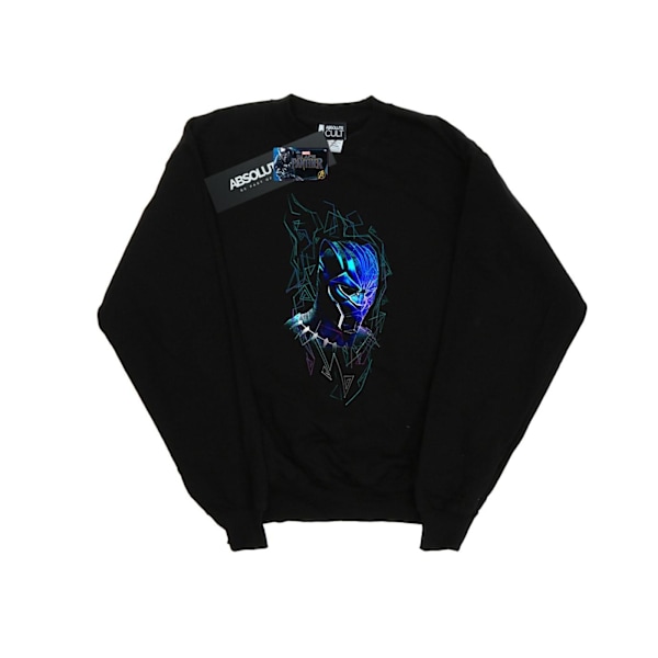 Marvel Boys Black Panther Neon Mask Sweatshirt 7-8 år Svart Black 7-8 Years