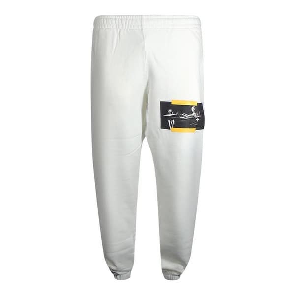 Off-White Herr Caravaggio Målning Logotyp Joggingbyxor L Vit White/Yellow L