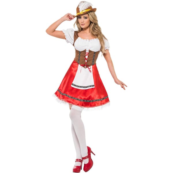 Smiffys Dam/Dam Bayersk Wench Plus Kostymset XL Vit/ White/Red XL