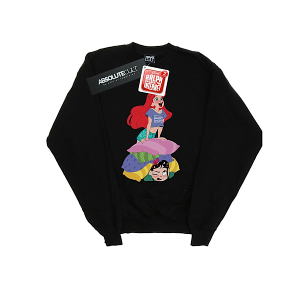 Disney Dam/Damer Wreck It Ralph Ariel Och Vanellope Sweatshirt Black XL