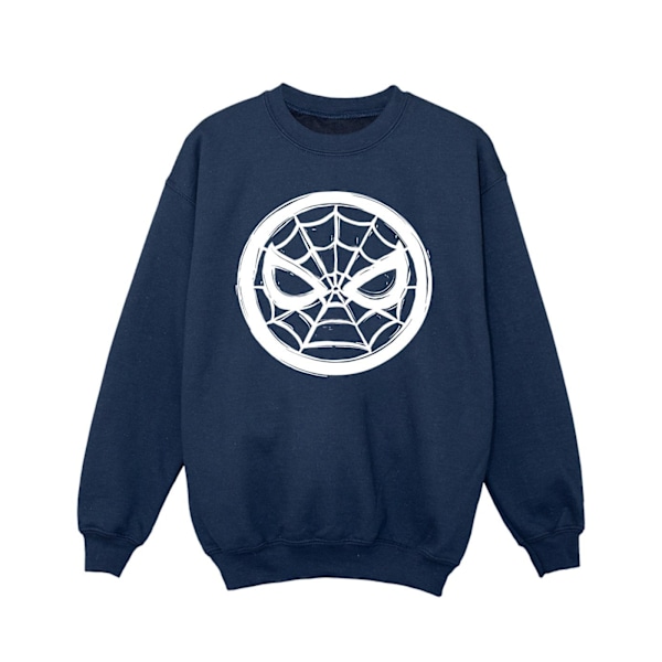 Marvel Girls Spider-Man Bröstlogga Sweatshirt 12-13 År Marinblå Navy Blue 12-13 Years