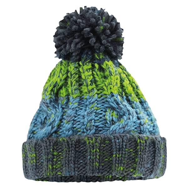 Beechfield Junior Corkscrew Pom Pom Beanie One Size Electric Grå Electric Grey One Size
