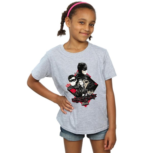 DC Comics Girls Batman TV-serie karaktär Skyline bomull T-shirt Sports Grey 9-11 Years