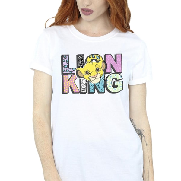 Disney Dam/Kvinnor Lejonkungen Mönsterlogotyp Bomull Pojkvän White S
