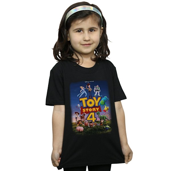 Disney Girls Toy Story 4 Poster Art Bomull T-shirt 9-11 år B Black 9-11 Years