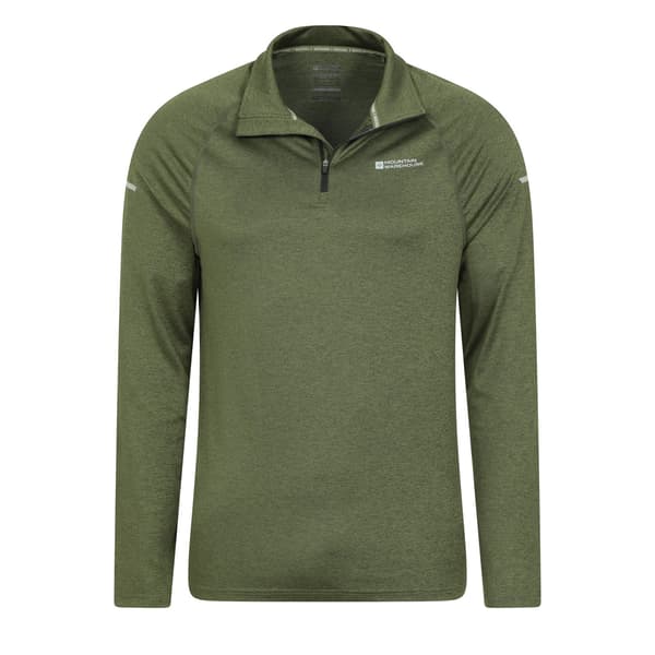Mountain Warehouse Echo Melange Återvunnen Halv Zip Midlayer för Herr Green 3XL