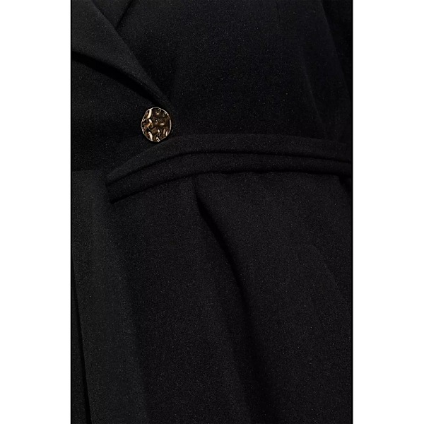 Dorothy Perkins Kvinnokappa med knappar och omslag, storlek 18 UK, svart Black 18 UK
