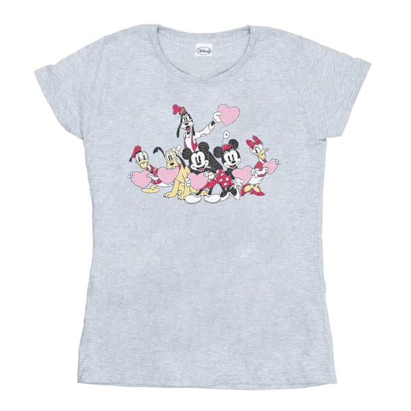 Disney Dam/Kvinnor Mickey Mouse Love Friends Bomull T-shirt X Sports Grey XXL