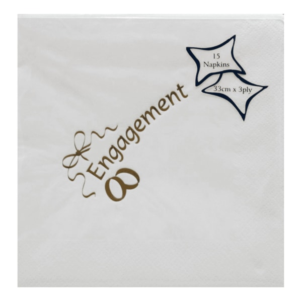 NPK Engagement Design printed servetter (pack om 15) One Siz Gold One Size