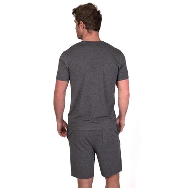 Light And Shade Klassisk V-ringad Pyjamas Set för Män L Kolgrå Charcoal Grey L