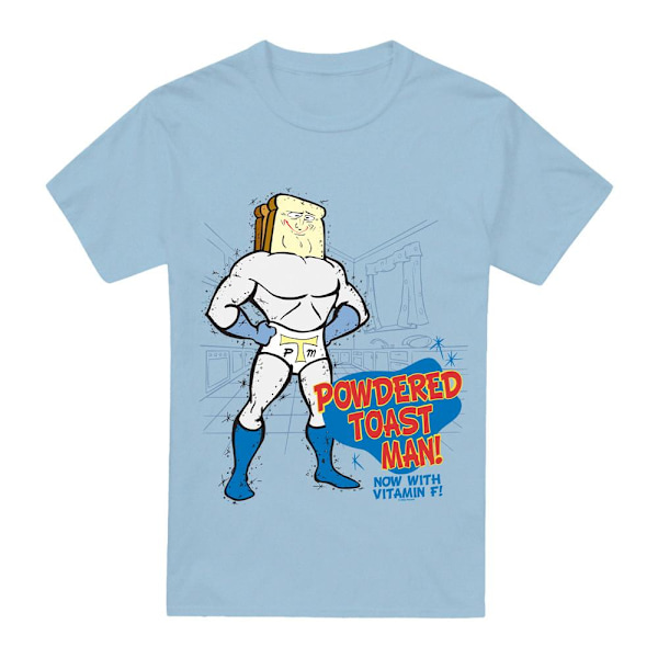 Ren & Stimpy Herr Powdered Toast Man T-Shirt M Ljusblå Light Blue M
