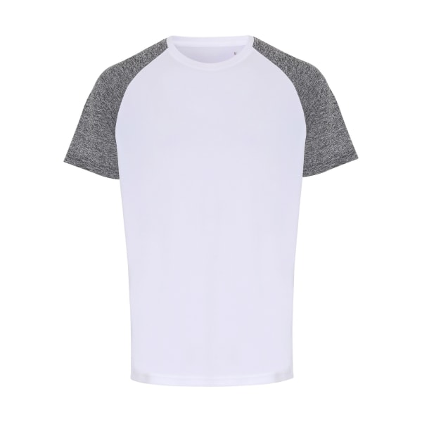 TriDri Herr Contrast Sleeve Performance T-shirt S Vit/Svart M White/Black Melange S