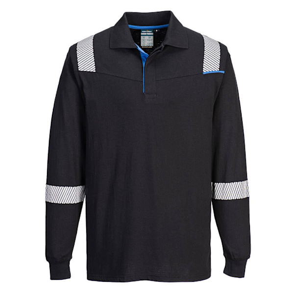 Portwest Unisex Vuxen WX3 FR Modaflame Långärmad Pikétröja Black S