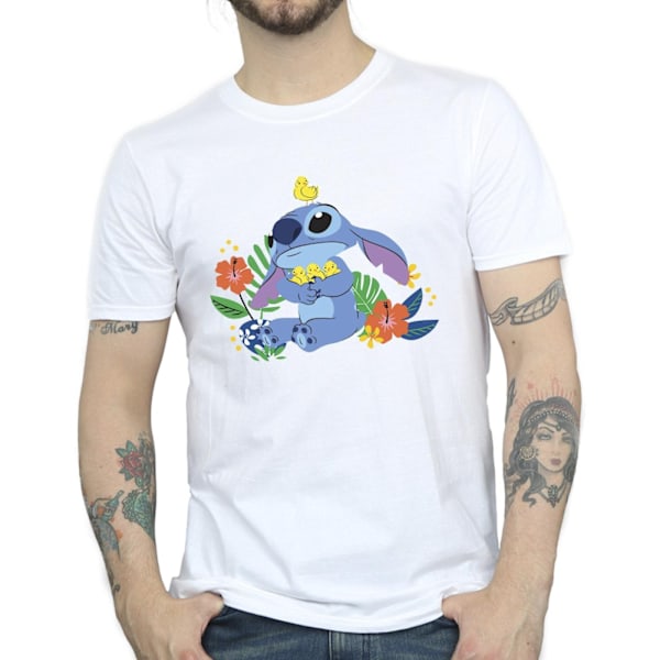 Disney Herr Lilo & Stitch Fåglar T-shirt 3XL Vit White 3XL