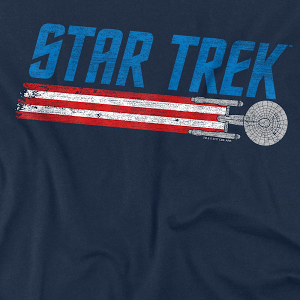 Star Trek Herr Enterprise Americana T-Shirt XL Marinblå Navy XL