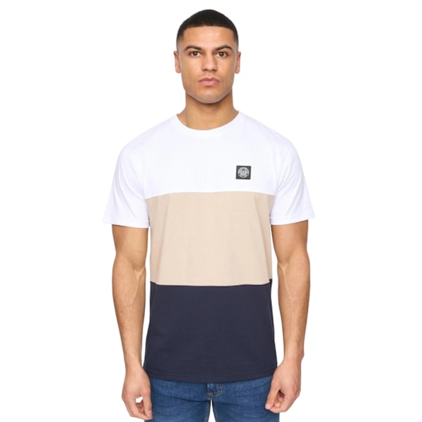 Henleys Herr Henpanel Färgblock Bomulls T-shirt L Vit White L