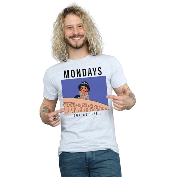 Disney Princess Mens Jasmine Mondays Got Me Like T-Shirt XL Spo Sports Grey XL