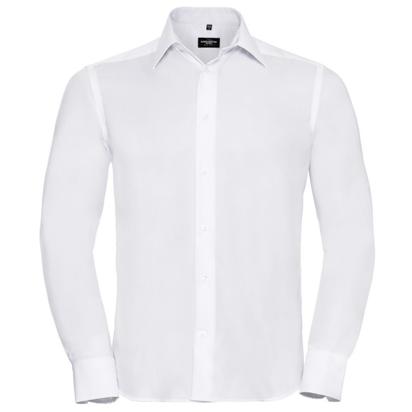 Russell Collection Herr Ultimate Tailored Långärmad Skjorta 16 White 16in