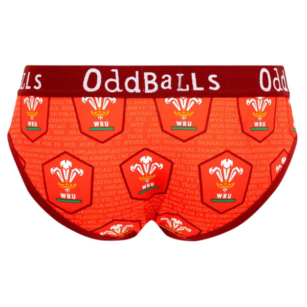 OddBalls Dam/Kvinnor Hemma Wales Rugby Union Kalsonger 18 UK Röd Red 18 UK