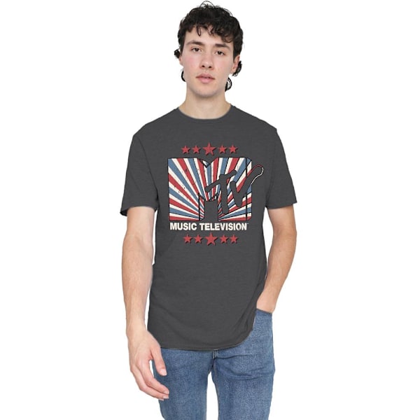 MTV Unisex Vuxen Americana T-Shirt XL Kolgrå Charcoal XL